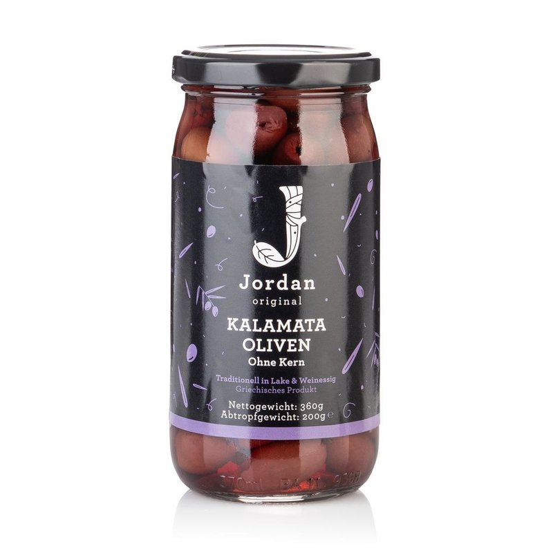 Jordan Olivenöl - Original Kalamata Oliven ohne Kern 360g