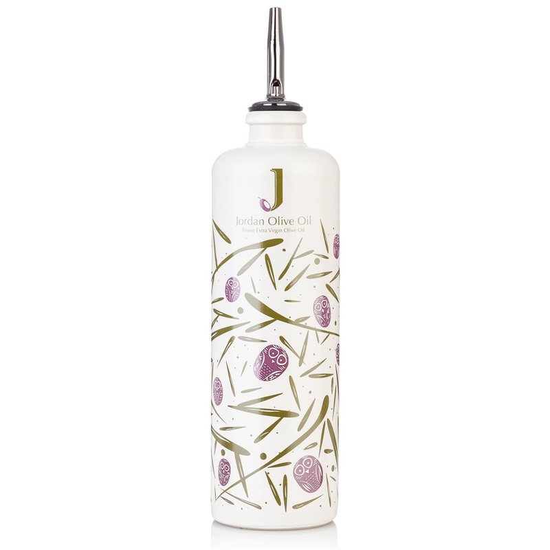 Jordan Olivenöl - Keramik Flasche bunt inkl, Ausgießer