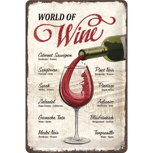 Blechschild 20x30cm World of Wine
