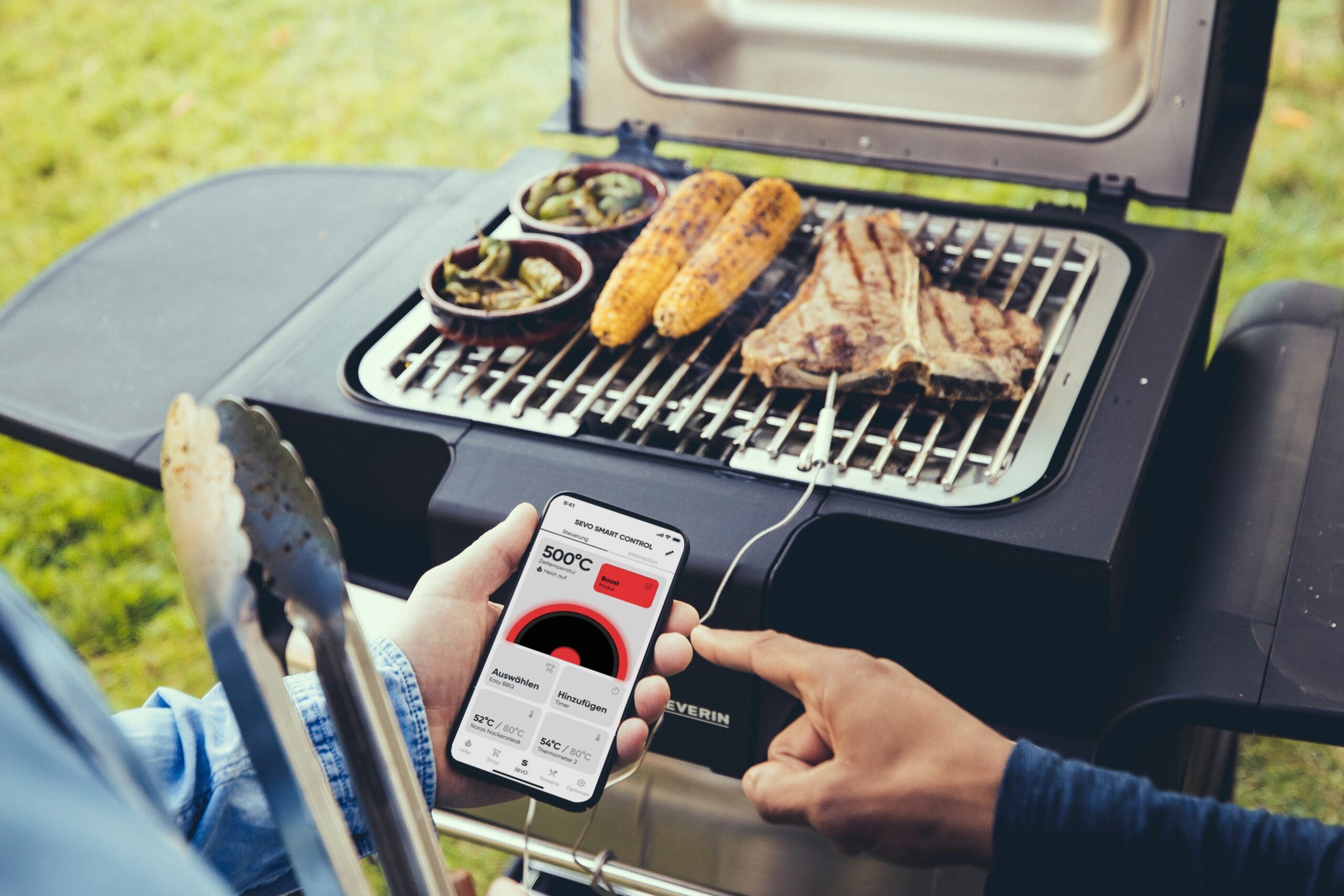 Severin Elektrogrill Smart Control GTS mit Standuntergestell