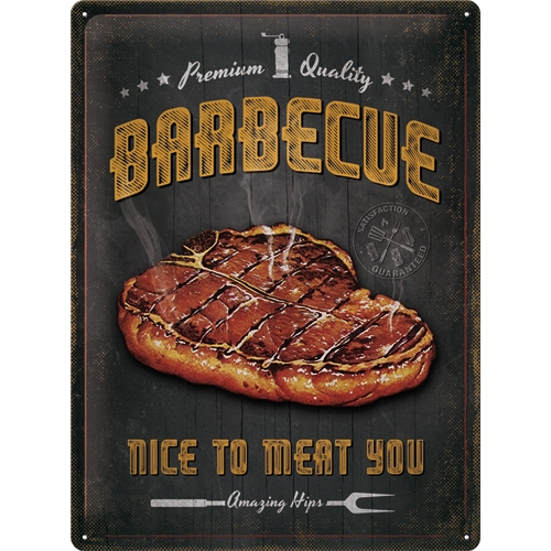 Blechschild 30x40cm Barbecue Nice To Meat You
